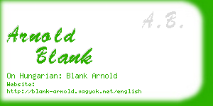 arnold blank business card